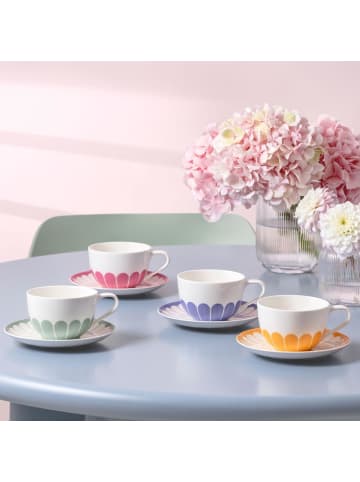 Villeroy & Boch Cappuccinotasse mit Untertasse Fleur Couleur 300 ml in Cassis