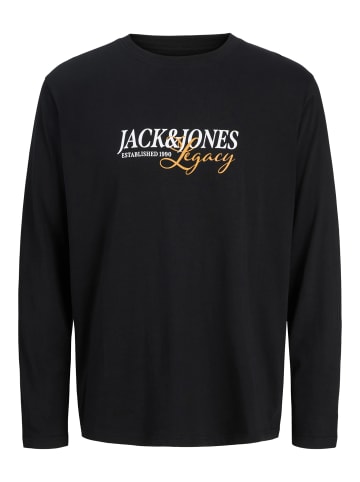 JACK & JONES Junior Langarmshirt Longsleeve Logo-Print Jjjade in black big print