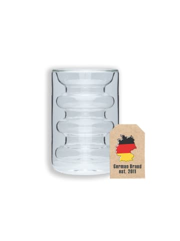 Intirilife Doppelwandiges Thermo Glas Isoliert Teeglas Kaffeeglas in Transparent 190ml