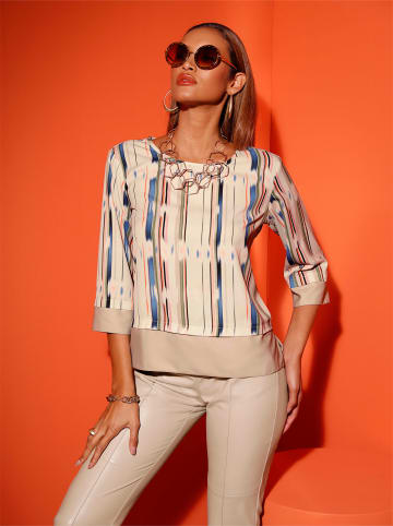 creation L Bluse in beige-mandarine-bedruckt