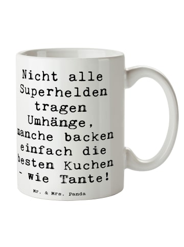Mr. & Mrs. Panda Kaffeepott Spruch Super Tante mit Spruch in Weiß
