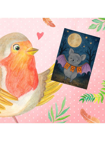 Mr. & Mrs. Panda Beileidskarte Fledermaus Boo Design ohne Spruch in Weiß