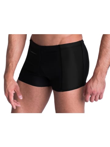 Aquarti Aquarti Herren Badehose mit Reißverschlusstasche in schwarz