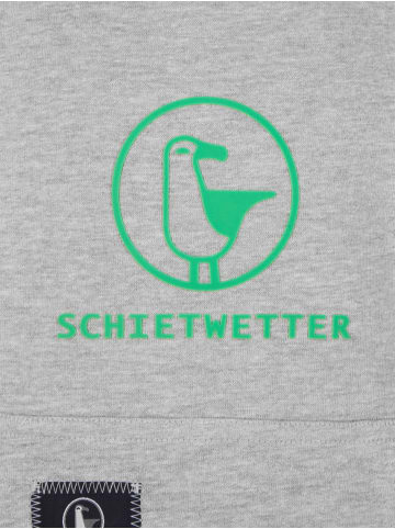 SCHIETWETTER Hoodie "Logoprint Toni" in grey mel/neon green