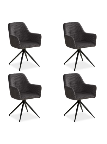 Homestyle4u 4er Set Polsterstühle Esszimmer in Grau