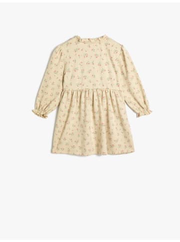 KOTON Kleid in Beige Gemustert