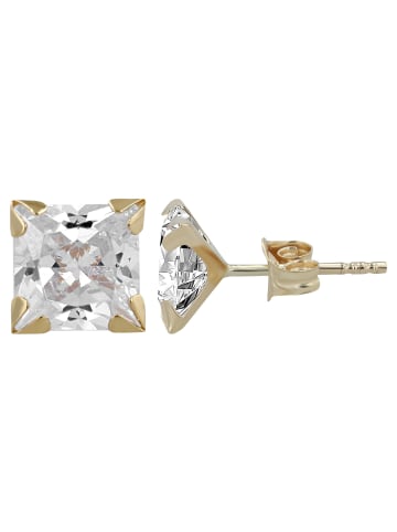 Adeliás Damen Ohrringe – Ohrstecker aus 333 Gold mit Zirkonia in gold