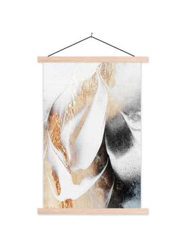 MuchoWow Poster mit Leiste Abstrakte Kunst weiß gold (BxH)