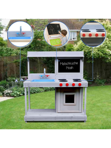 Coemo Outdoor Matschküche Noah mit Kreidetafel in Grau