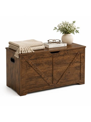 relaxdays Sitzbank in Vintagebraun - (B)100 x (H)46 x (T)40 cm