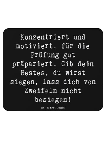 Mr. & Mrs. Panda Mauspad Spruch Prüfungen bestehen mit Spruch in Schwarz