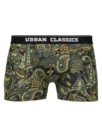 Urban Classics Boxershorts in darkgreen/paisley/black