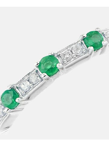 Diamant L'éternel Eternity-Ring aus 375 Weißgold mit 0.17 Karat Diamant mit Smaragd