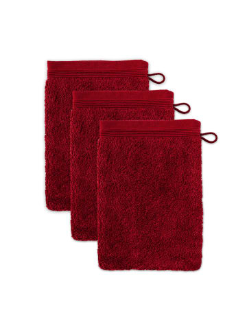 Möve Waschhandschuh Superwuschel 3er Pack in ruby