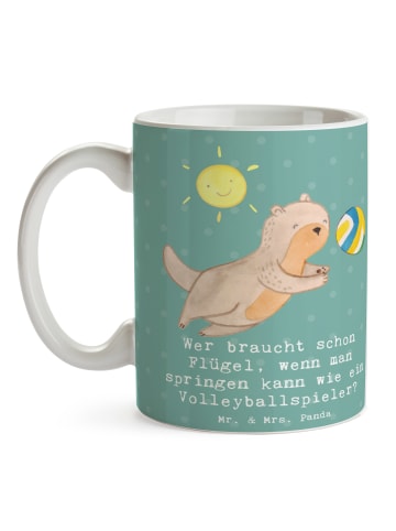 Mr. & Mrs. Panda Pott Volleyball Sprung mit Spruch in Meeresbrise