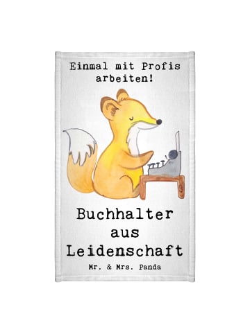 Mr. & Mrs. Panda Gästehandtuch Buchhalter Leidenschaft mit Spruch in Weiß