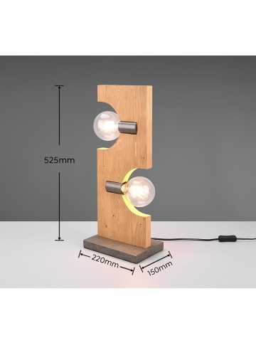 Trio Leuchten Tischleuchte TAILOR in Nickel antik / Holz