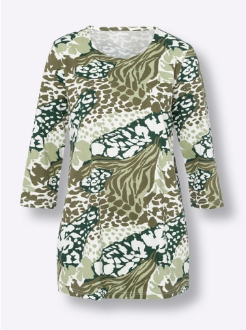 Sieh an! Longshirt in lindgrün-moos-bedruckt