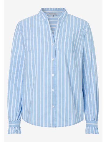 More & More Bluse in hellblau weiß