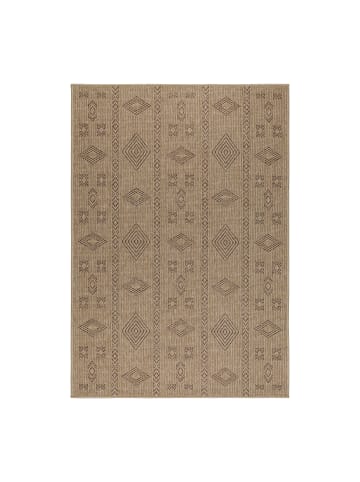 KADIMA DESIGN Teppich Outdoor Flachgewebe Vintage Polypropylen Balkon in Schwarz