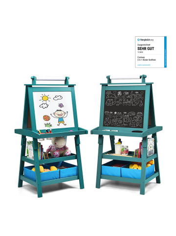 COSTWAY 3 in 1 Staffelei in Petrol