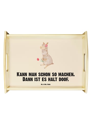 Mr. & Mrs. Panda Dekotablett Alpaka Blume mit Spruch in Kaktus Grün