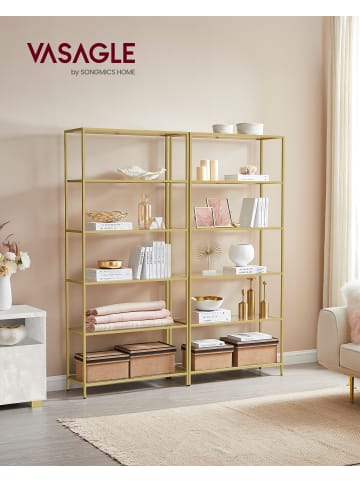 VASAGLE Regal Baris in Transparent-Goldfarben - (B)80 x (H)177.3 x (T)30 cm
