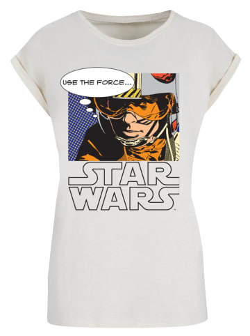 F4NT4STIC Extended Shoulder T-Shirt Star Wars Use the Force in Whitesand
