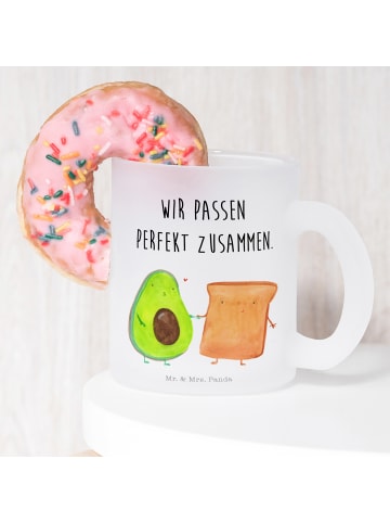 Mr. & Mrs. Panda Glasbecher Avocado Toast mit Spruch in Transparent