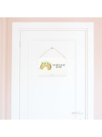 Mr. & Mrs. Panda Schild Schildkröten Paar mit Spruch in Weiß