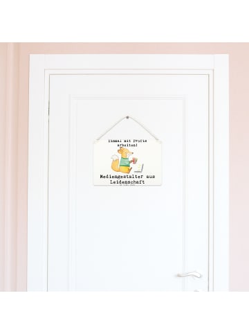 Mr. & Mrs. Panda Schild Mediengestalter Leidenschaft mit Spruch in Weiß