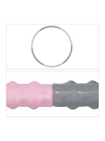 relaxdays Hula Hoop Reifen in Rosa/ Grau - Ø 95cm