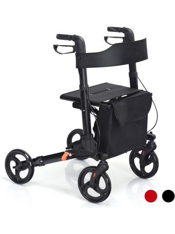 COSTWAY Rollator Alu faltbar & verstellbar in Schwarz