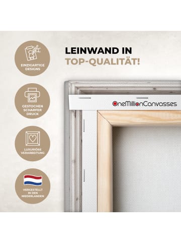 OnlyWow Leinwand Bilder Weiß Hochglanz