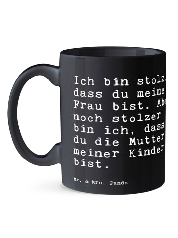 Mr. & Mrs. Panda Tasse Ich bin stolz, dass... mit Spruch in Schwarz