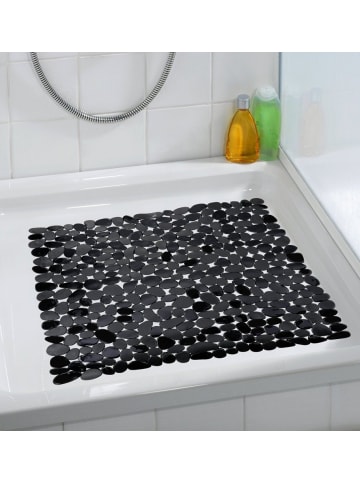 Wenko Rutschfeste Matte für Duschwanne PARADISE - Farbe schwarz in Anthrazitfarben
