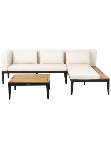 Beliani 2-tlg Sitzgruppe BRACCIANO in Beige/Schwarz/Braun