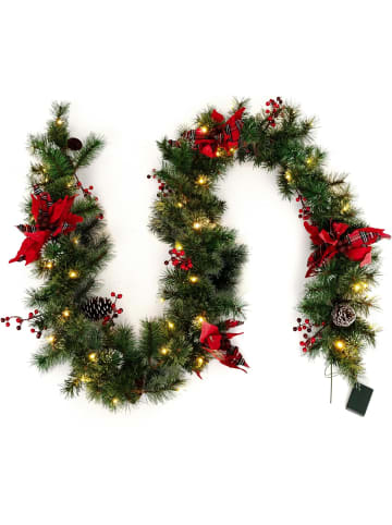 COSTWAY Weihnachtsgirlande mit Beleuchtung in Grün