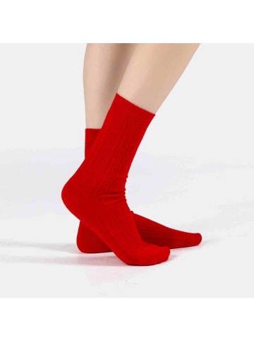 MUNADUNA 2er-Pack Strukturierte Muster Rote Socken