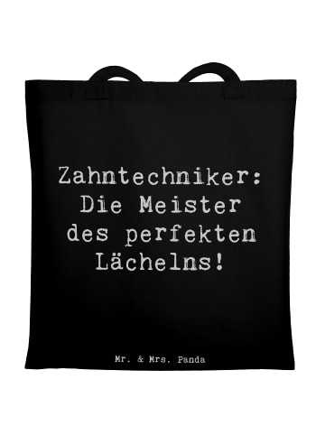 Mr. & Mrs. Panda Stofftasche Spruch Zahntechniker Lächeln mit Sp... in Schwarz