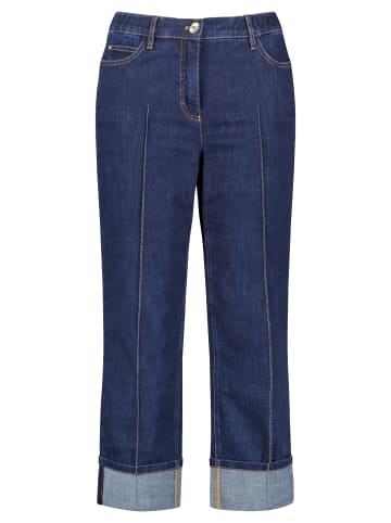 SAMOON Hose Freizeit verkürzt in Raw Blue Denim