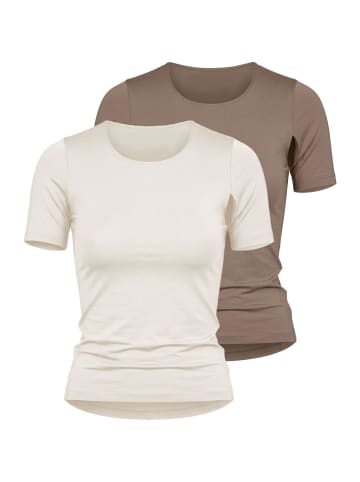 Nina von C. 2er Pack Halbarm Shirt in champagner-noisette