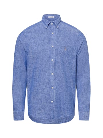 Gant Freizeithemd mit Leinenanteil in blau