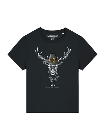 wat? Apparel T-Shirt [#afts] Hirsch in Schwarz