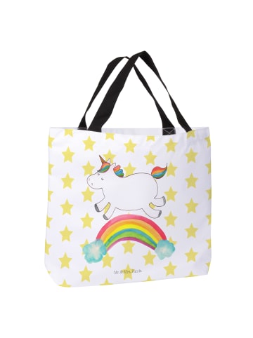 Mr. & Mrs. Panda Tasche Einhorn Regenbogen ohne Spruch in Weiß