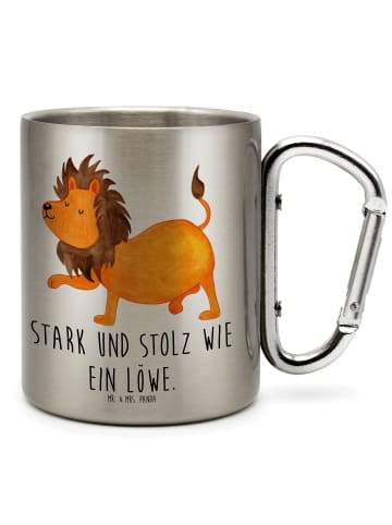 Mr. & Mrs. Panda Thermobecher Sternzeichen Löwe mit Spruch in Silber