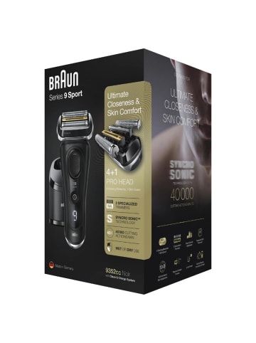 Braun 9352cc Series 9 System Sport in Schwarz