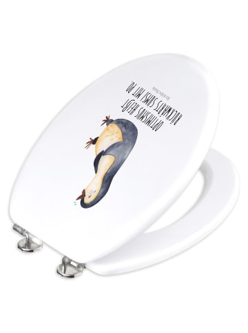 Mr. & Mrs. Panda Klobrille Pinguin Lachen mit Spruch in Weiß