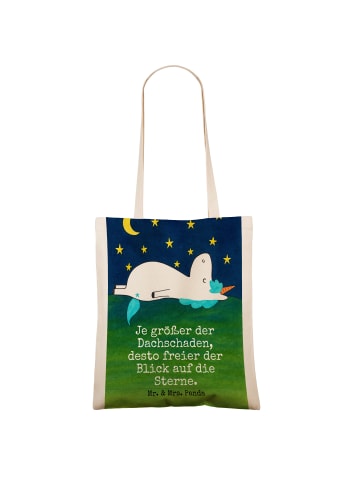 Mr. & Mrs. Panda Tragetasche Einhorn Sternenhimmel Design mit Sp... in Weiß
