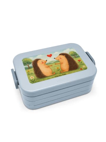 Mr. & Mrs. Panda Bento Box Igel Liebe Design ohne Spruch in Blau Pastell